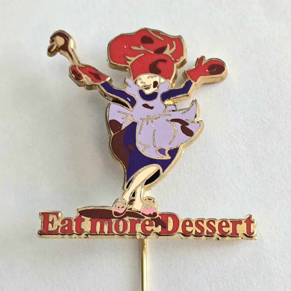 Red Hat Society brooch red enamel purple rhinestones pendant stick pin